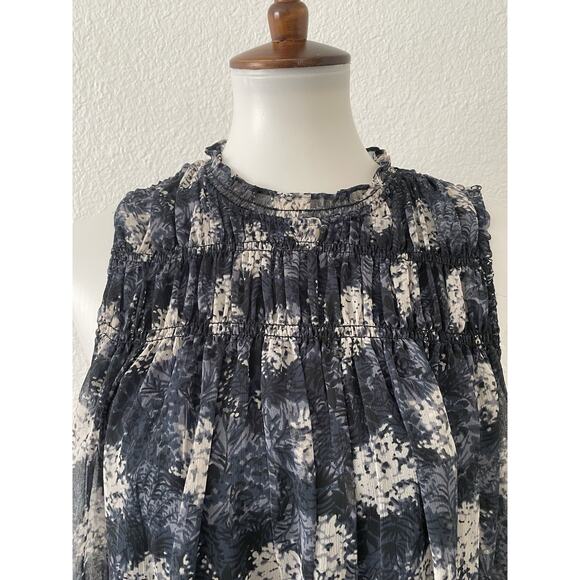 Joie Dress Mini Multicolor Baltic Print Smocked Lined - Picture 2 of 13